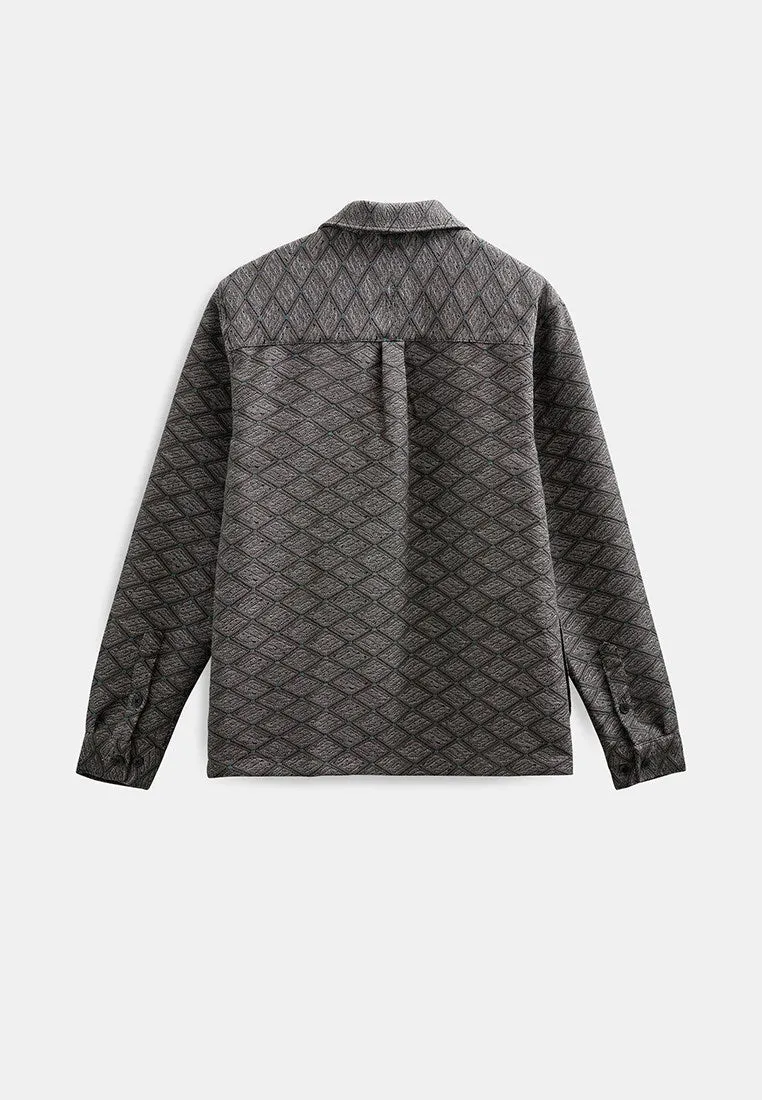 AKOSCAR JACQUARD1 OVERSHIRT - Granite Gray sold by anerkjendt product image thumbnail 3