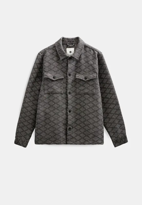 AKOSCAR JACQUARD1 OVERSHIRT - Granite Gray sold by anerkjendt