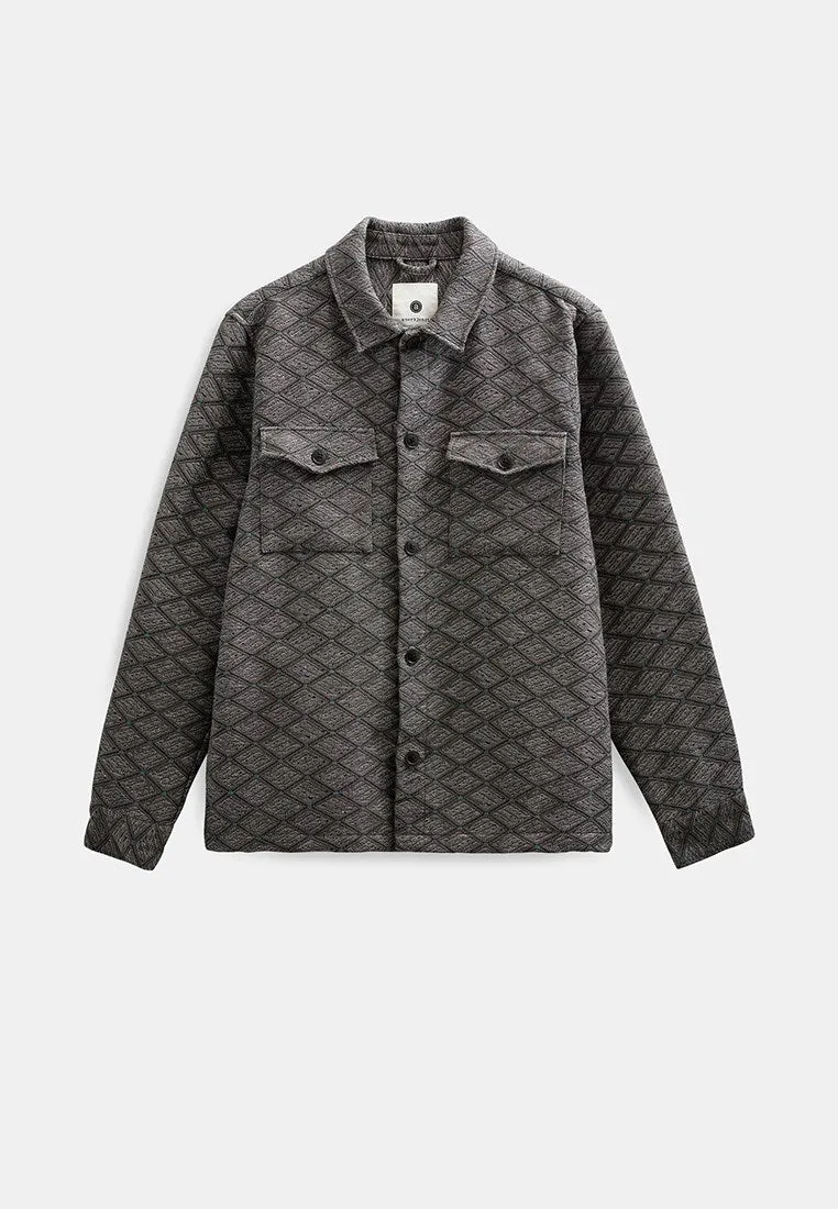 AKOSCAR JACQUARD1 OVERSHIRT - Granite Gray sold by anerkjendt