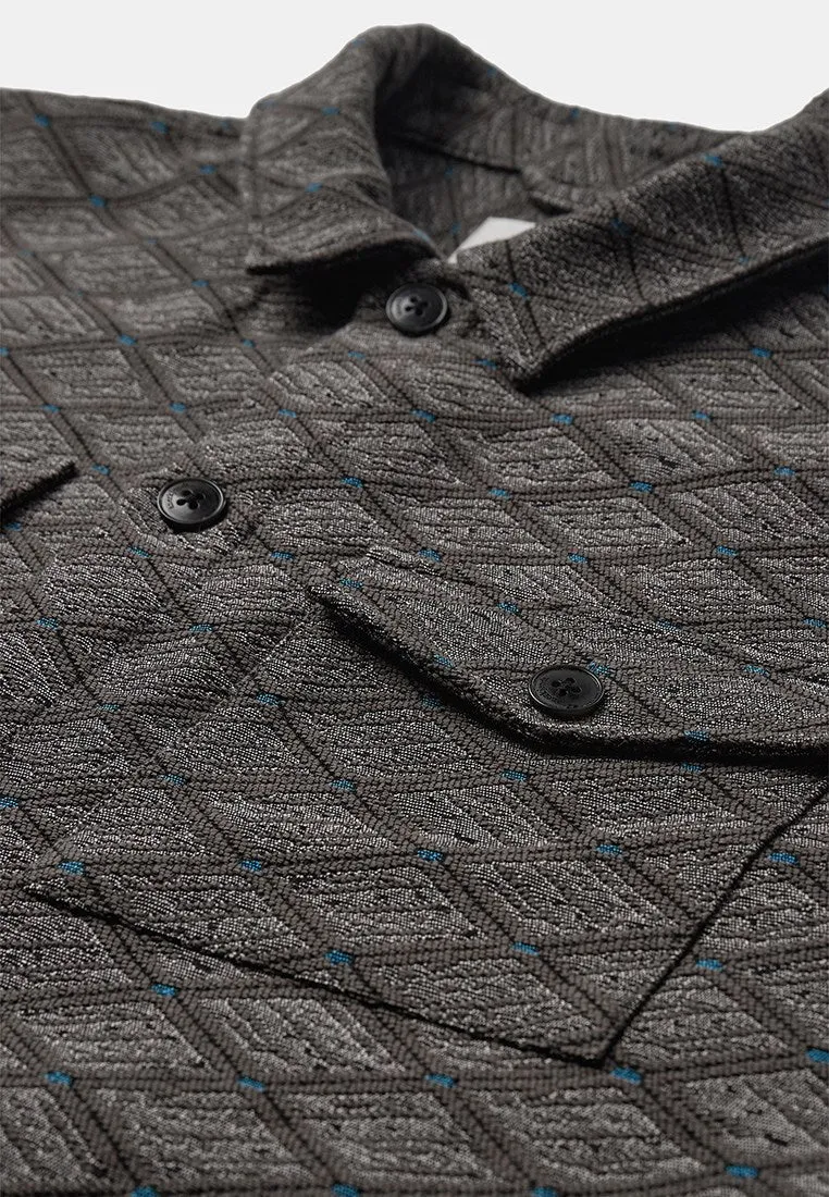 AKOSCAR JACQUARD1 OVERSHIRT - Granite Gray sold by anerkjendt product image thumbnail 2