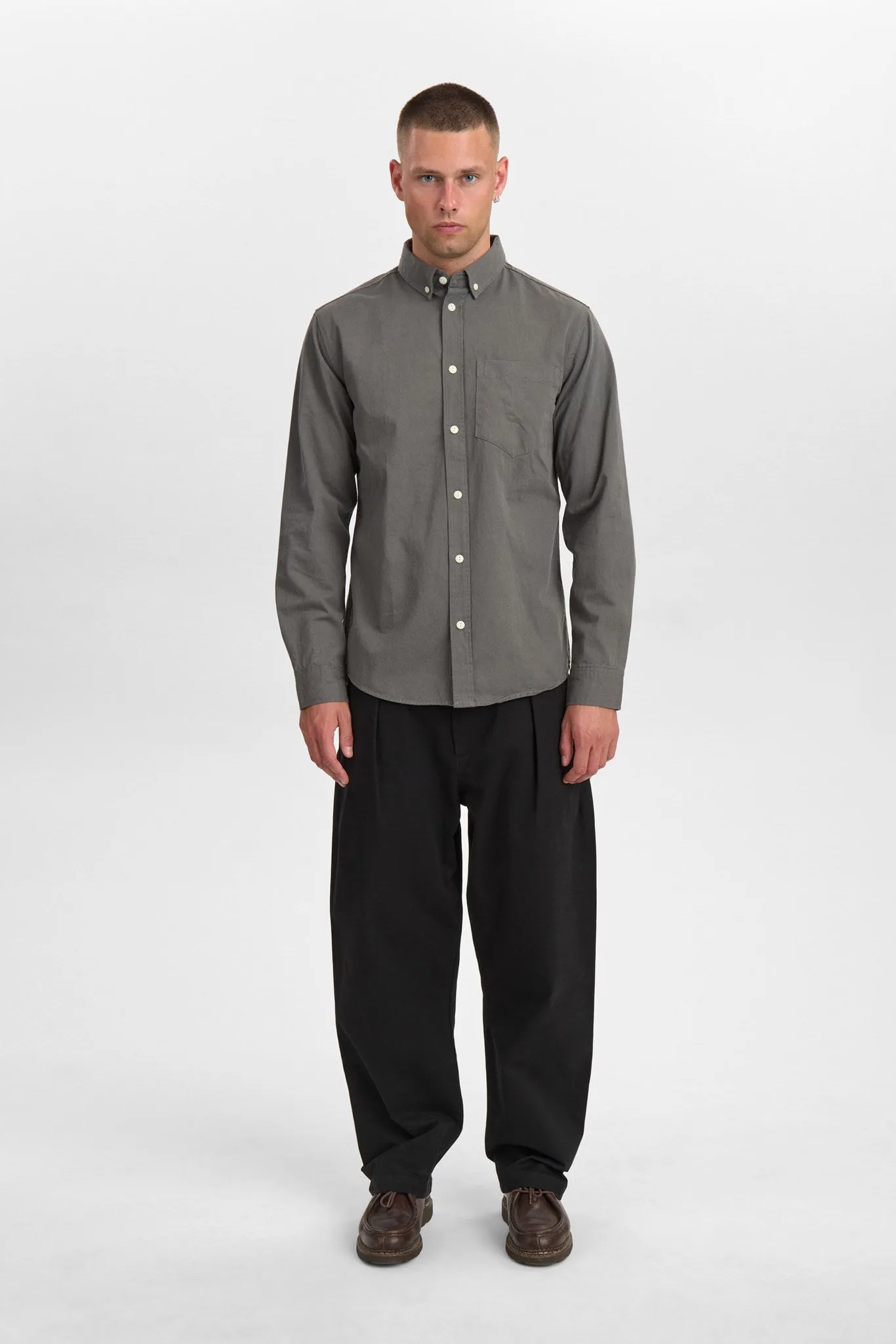 AKKONRAD L/S TWILL SHIRT - Granite Gray sold by anerkjendt product image thumbnail 5
