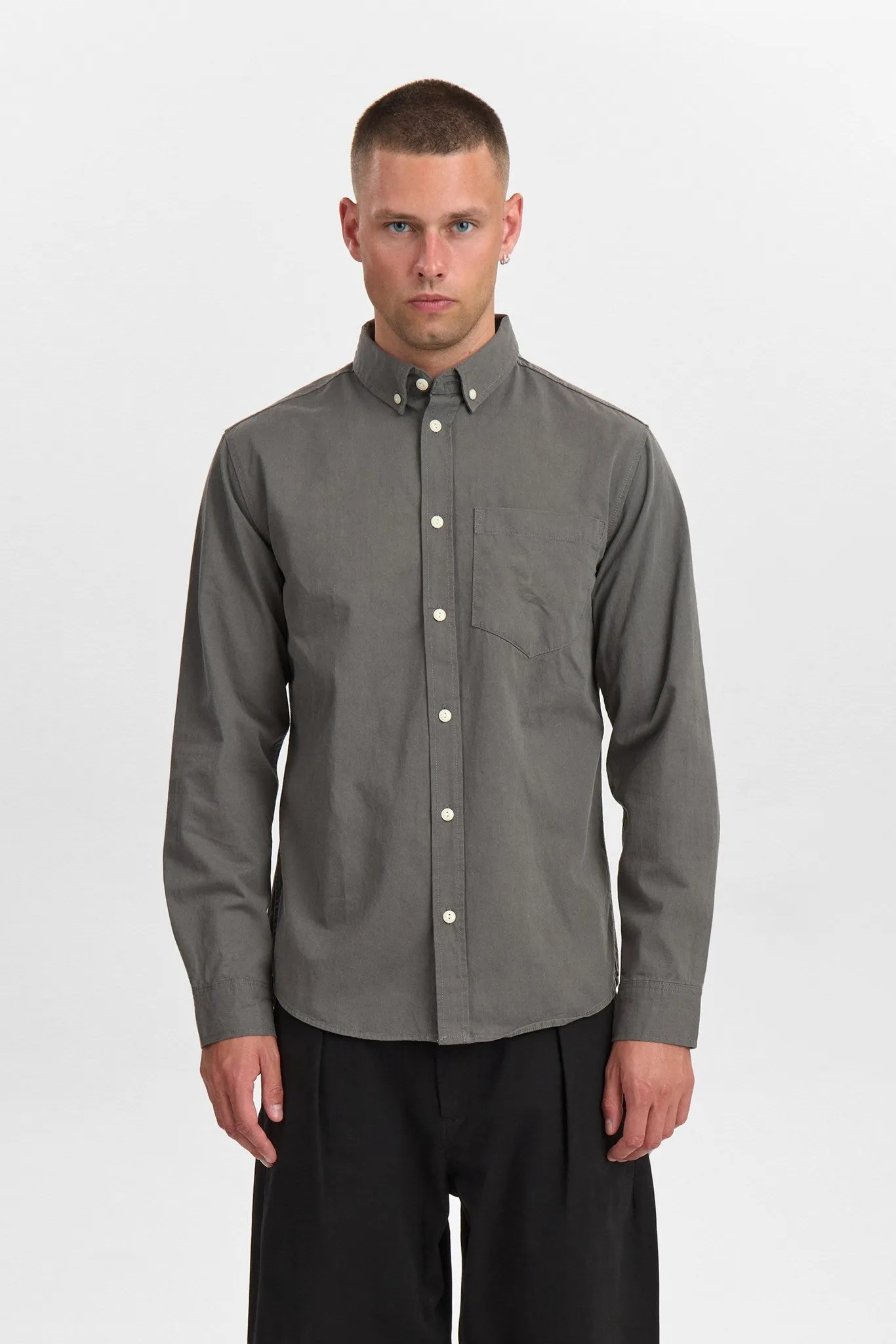 AKKONRAD L/S TWILL SHIRT - Granite Gray sold by anerkjendt product image thumbnail 4
