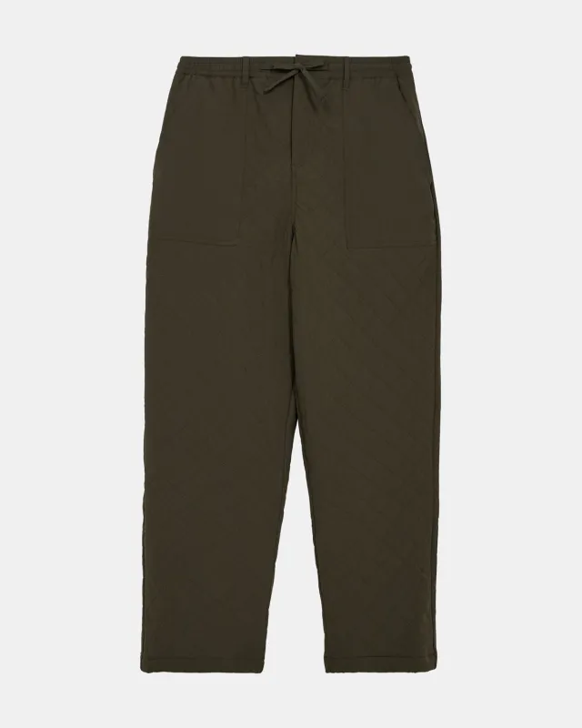 AKJAKOB QUILT PANTS - Forest night sold by anerkjendt