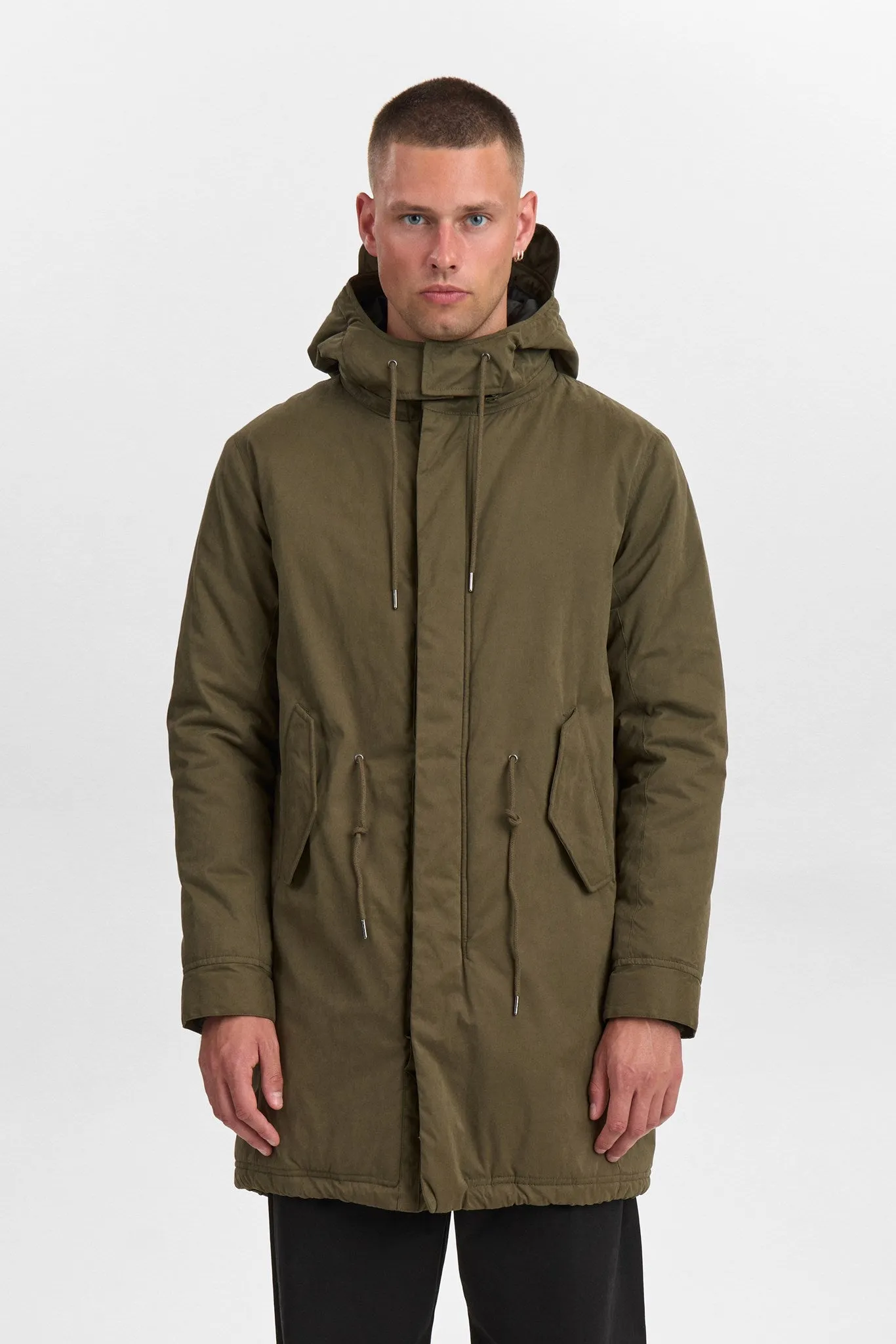 AKPER COTTON/NYLON PARKA JACKET - Forest night sold by anerkjendt product image thumbnail 4
