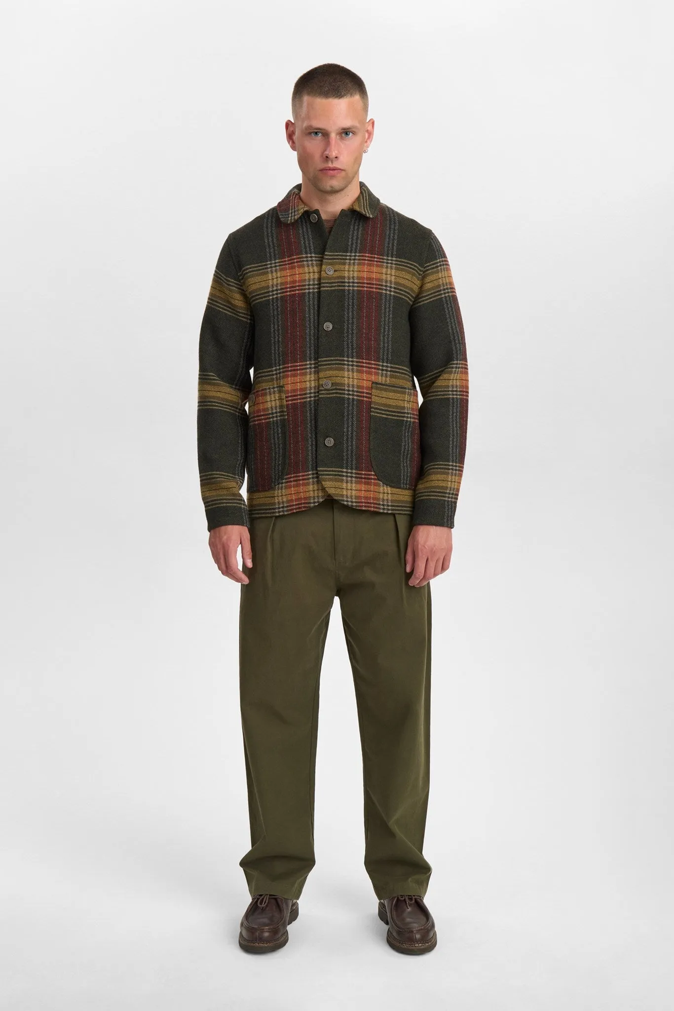 AKOSCAR HEAVY TWILL OVERSHIRT - Forest night sold by anerkjendt product image thumbnail 5