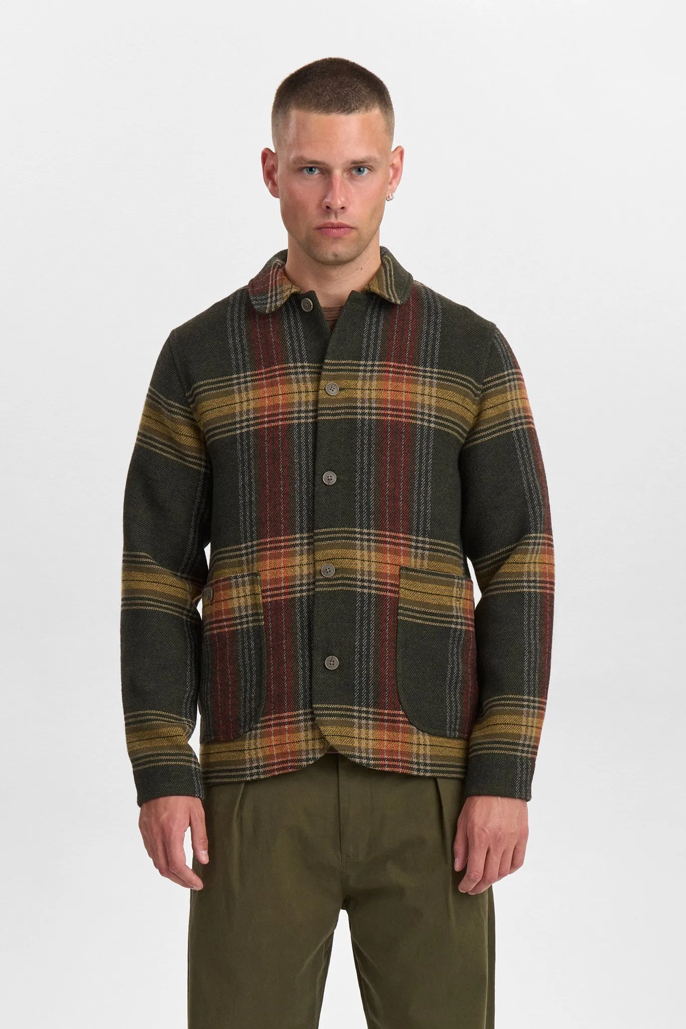 AKOSCAR HEAVY TWILL OVERSHIRT - Forest night sold by anerkjendt product image thumbnail 4