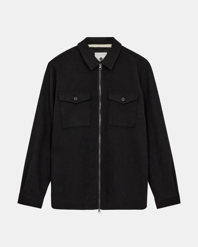 AKHANKY HEAVY TWILL OVERSHIRT - Caviar sold by anerkjendt