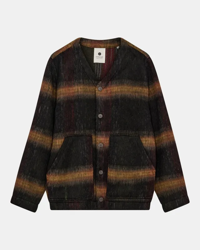 AKDAN HEAVY TWILL CHECK OVERSHIRT - Forest night sold by anerkjendt