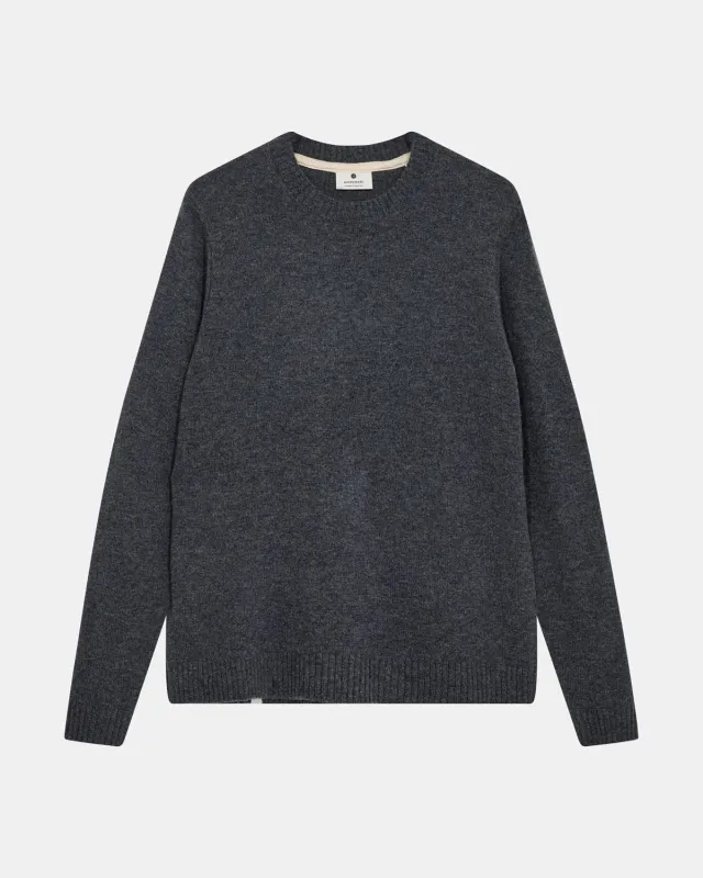 AKPETER MERINO WOOL KNIT - Dark grey melange sold by anerkjendt