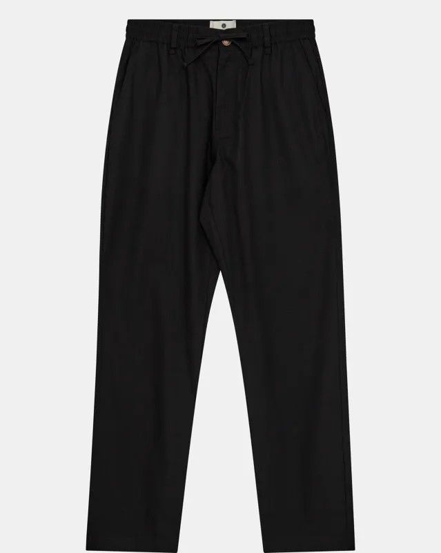 AKJAN COT/LINEN ELA PANTS - Caviar sold by anerkjendt
