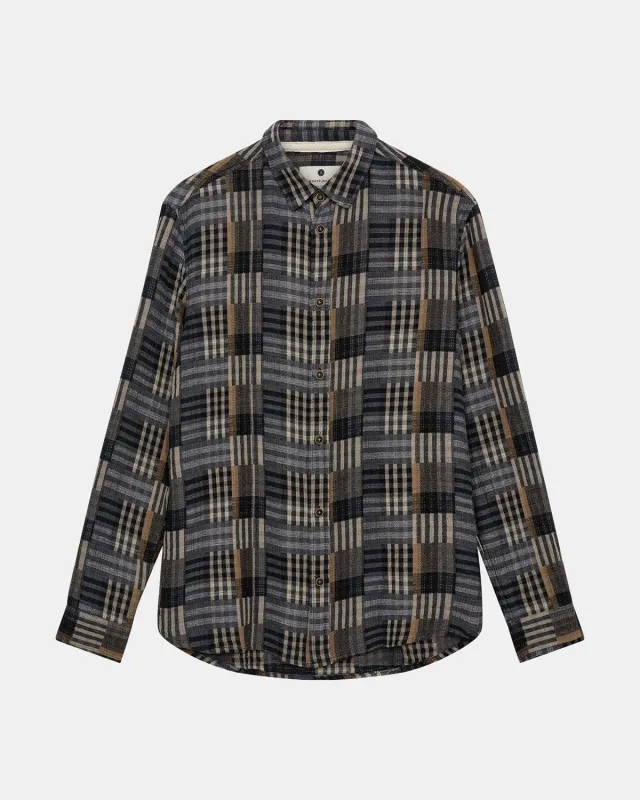 AKLEIF PATCWORK SHIRT - Sky Captain sold by anerkjendt