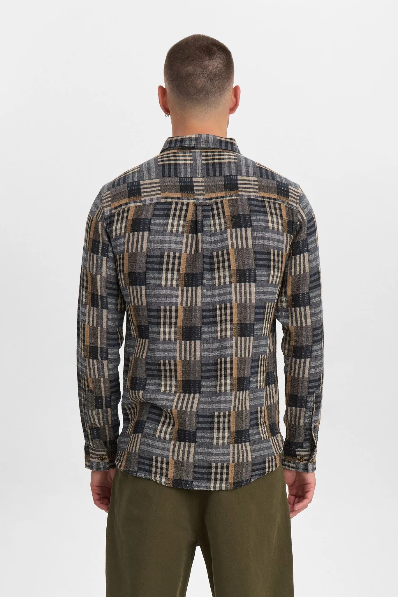 AKLEIF PATCWORK SHIRT - Sky Captain sold by anerkjendt product image thumbnail 5