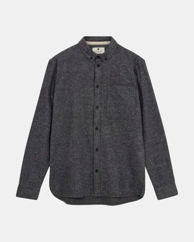 AKKONRAD 2 TONE BRUSHED  SHIRT - Caviar sold by anerkjendt