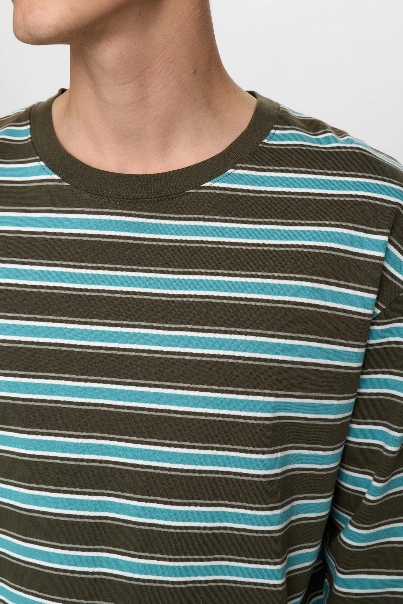 AKVILLADS STRIPE L/S TEE - Forest night sold by anerkjendt product image thumbnail 3