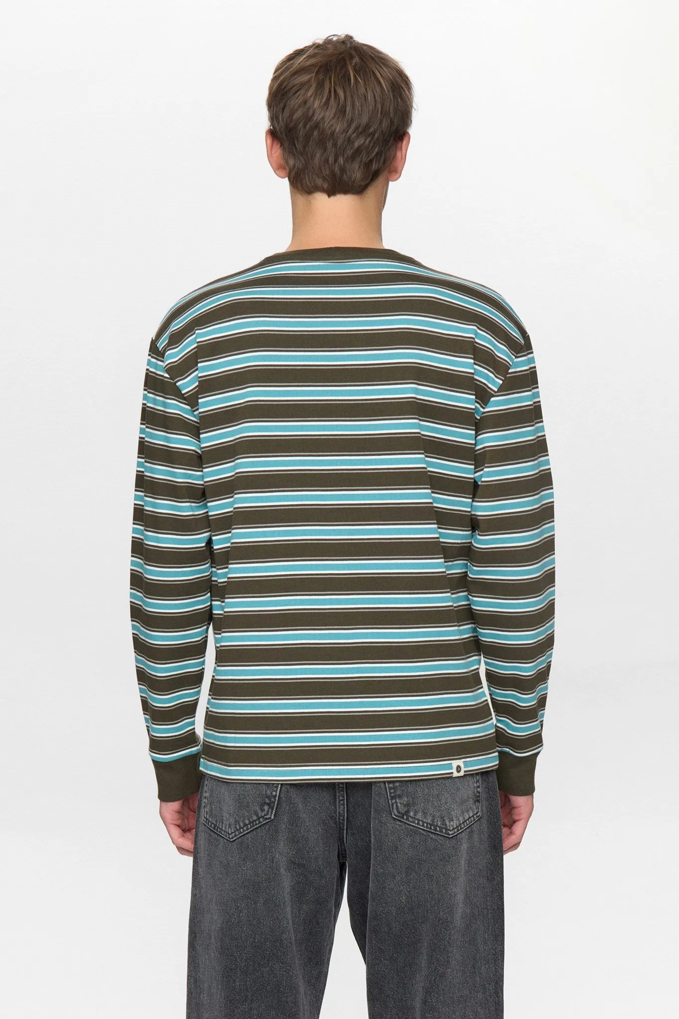 AKVILLADS STRIPE L/S TEE - Forest night sold by anerkjendt product image thumbnail 4