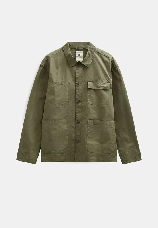 AKODIN COTTON POPLIN OVERSHIRT - Loden Green sold by anerkjendt