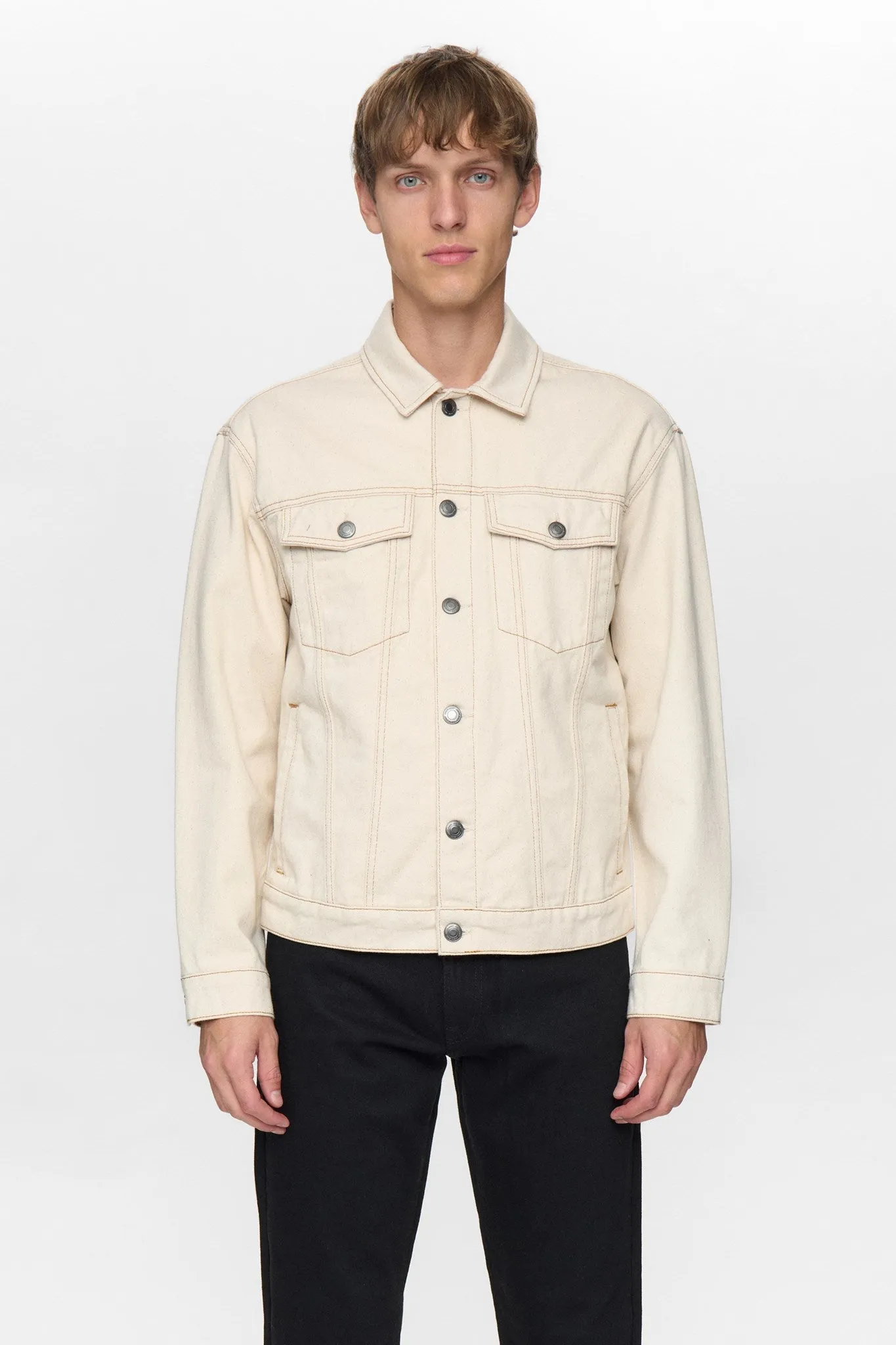 AKKARSTEN DENIM JACKET - Ecru denim sold by anerkjendt product image thumbnail 5