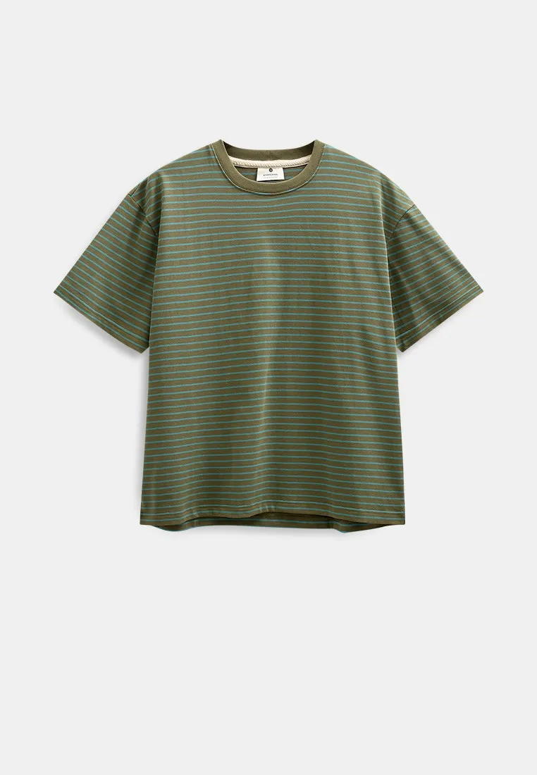 AKVILLADS STRIPE S/S TEE - Forest night sold by anerkjendt