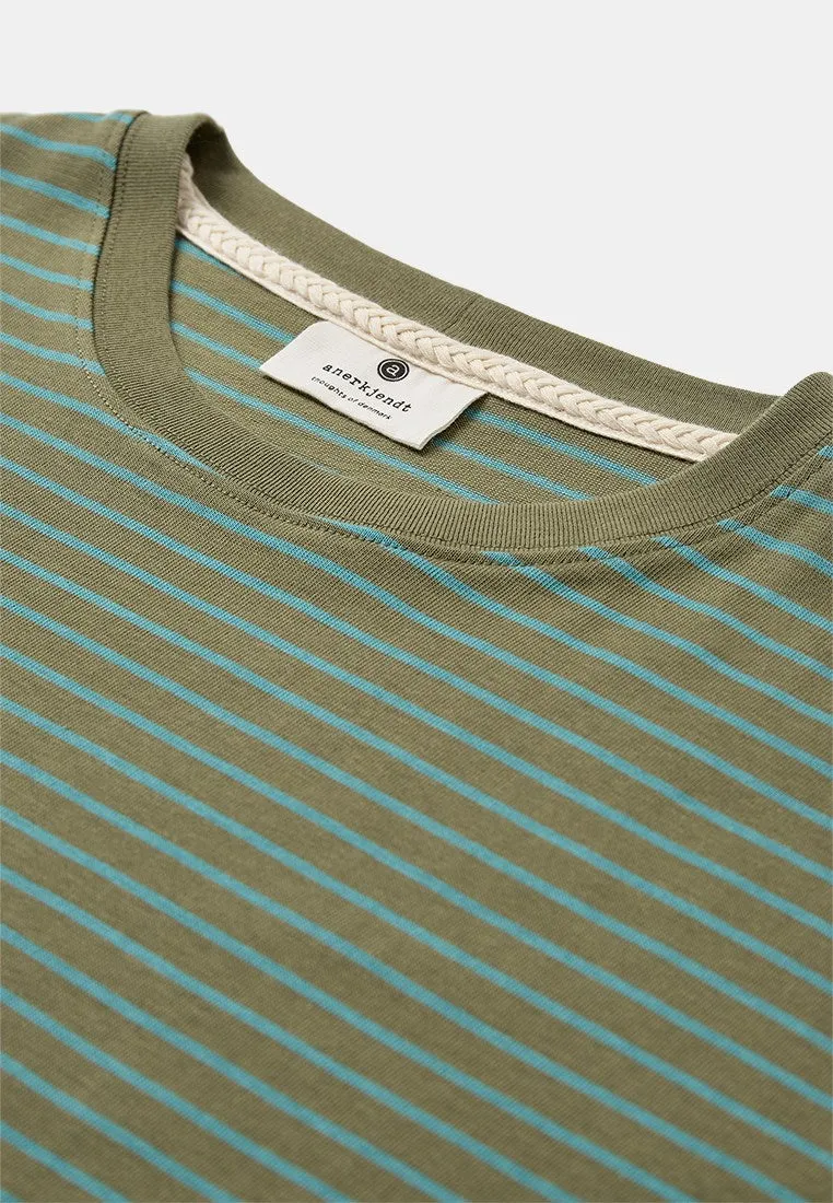 AKVILLADS STRIPE S/S TEE - Forest night sold by anerkjendt product image thumbnail 2