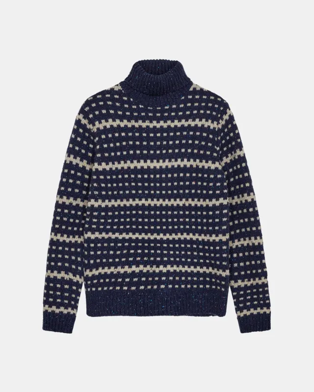 AKSUNE ROLL NECK HEAVY KNIT - Sky Captain sold by anerkjendt
