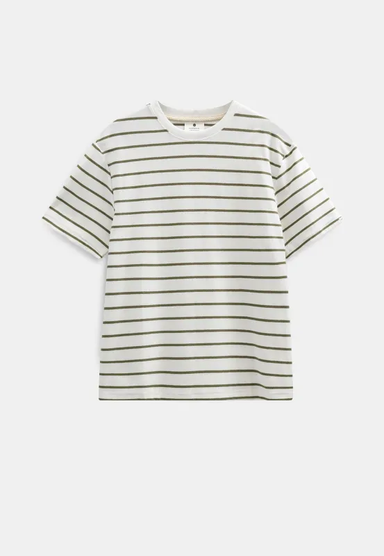 AKVILLADS STRUCTURE STRIPE SS TEE - Tofu sold by anerkjendt