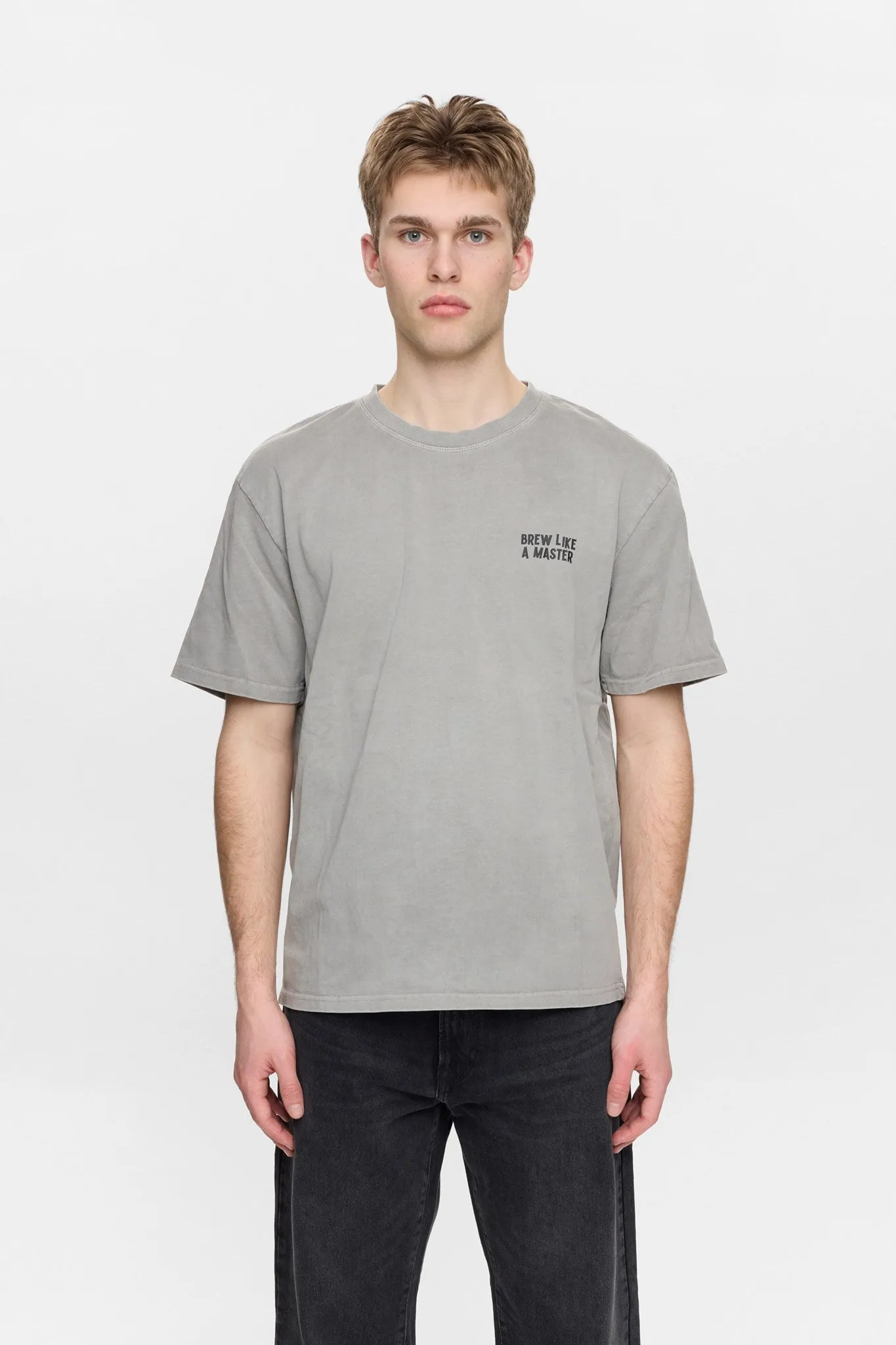 AKVILLADS BREWLIKEAMASTER SS TEE - Gray Flannel sold by anerkjendt product image thumbnail 4