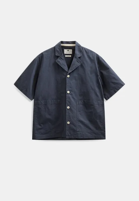 AKOTTO COTTON POPLIN SS OVERSHIRT - Sky Captain made by anerkjendt
