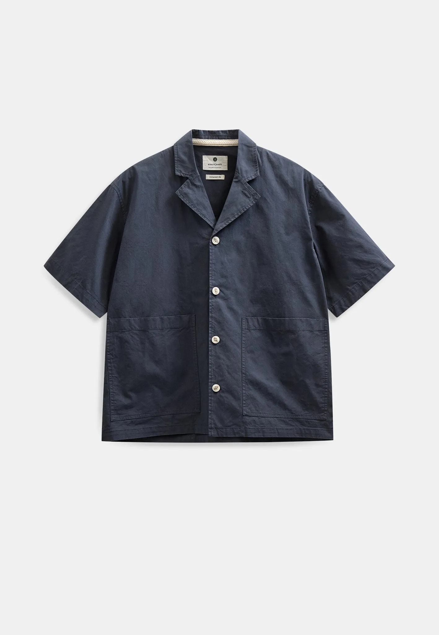 AKOTTO COTTON POPLIN SS OVERSHIRT - Sky Captain sold by anerkjendt