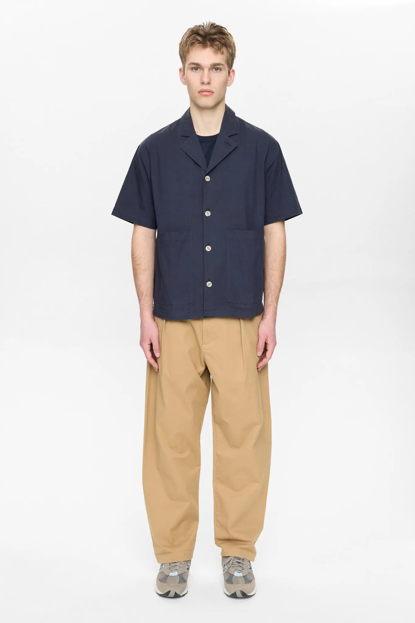 AKOTTO COTTON POPLIN SS OVERSHIRT - Sky Captain sold by anerkjendt product image thumbnail 5