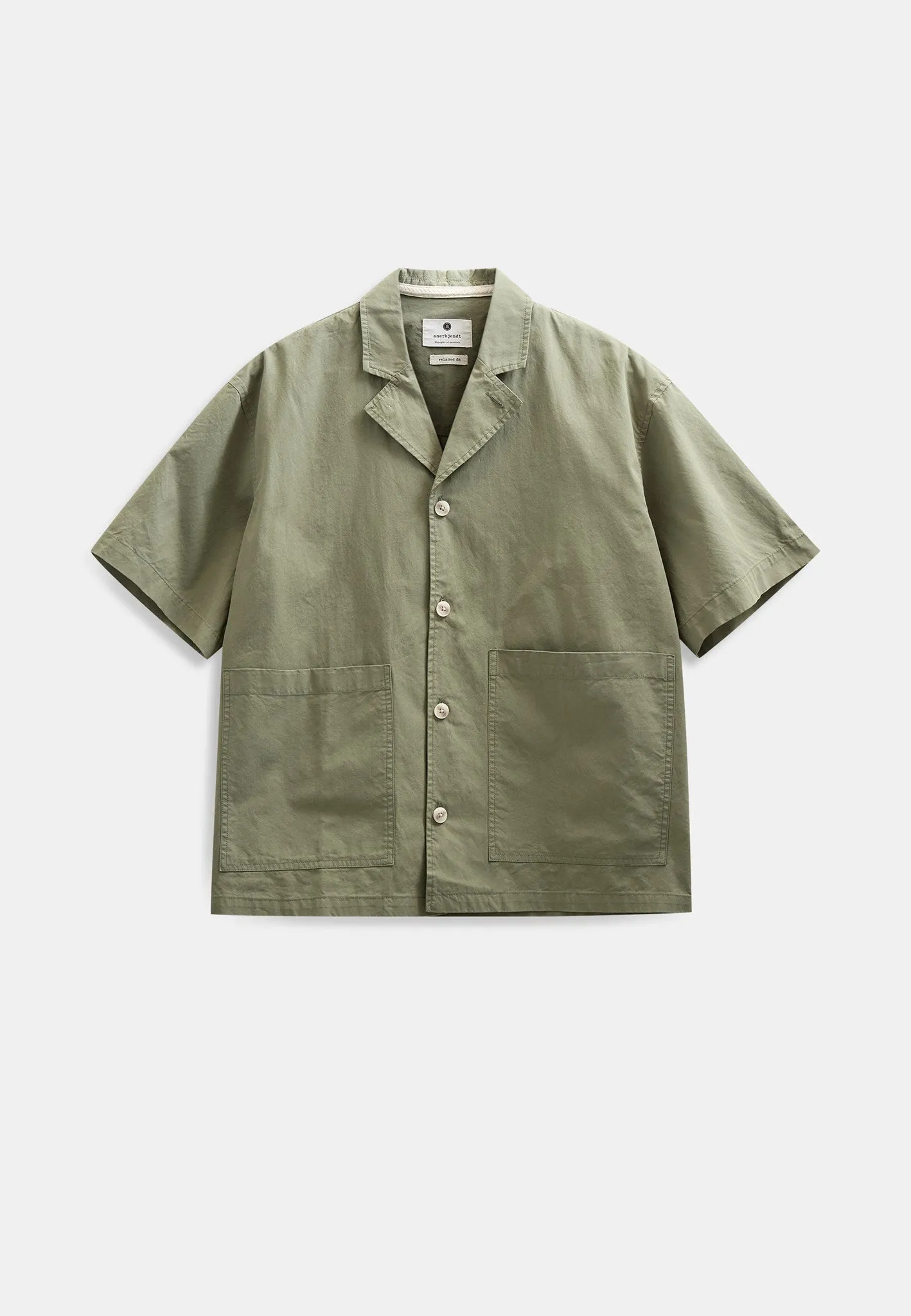 AKOTTO COTTON POPLIN SS OVERSHIRT - Loden Green sold by anerkjendt