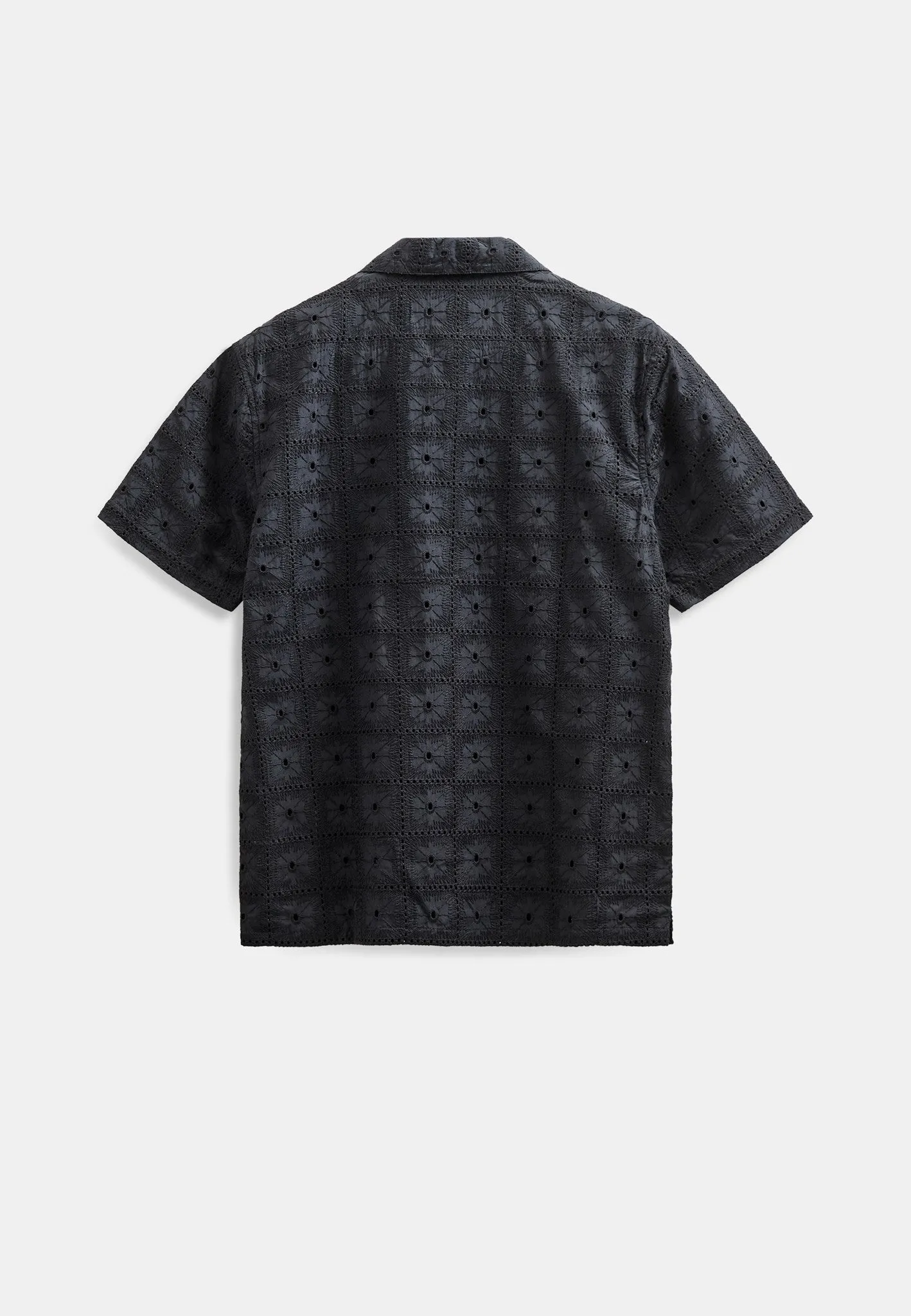 AKLEANDER LACE EMB SS SHIRT - Caviar sold by anerkjendt product image thumbnail 3