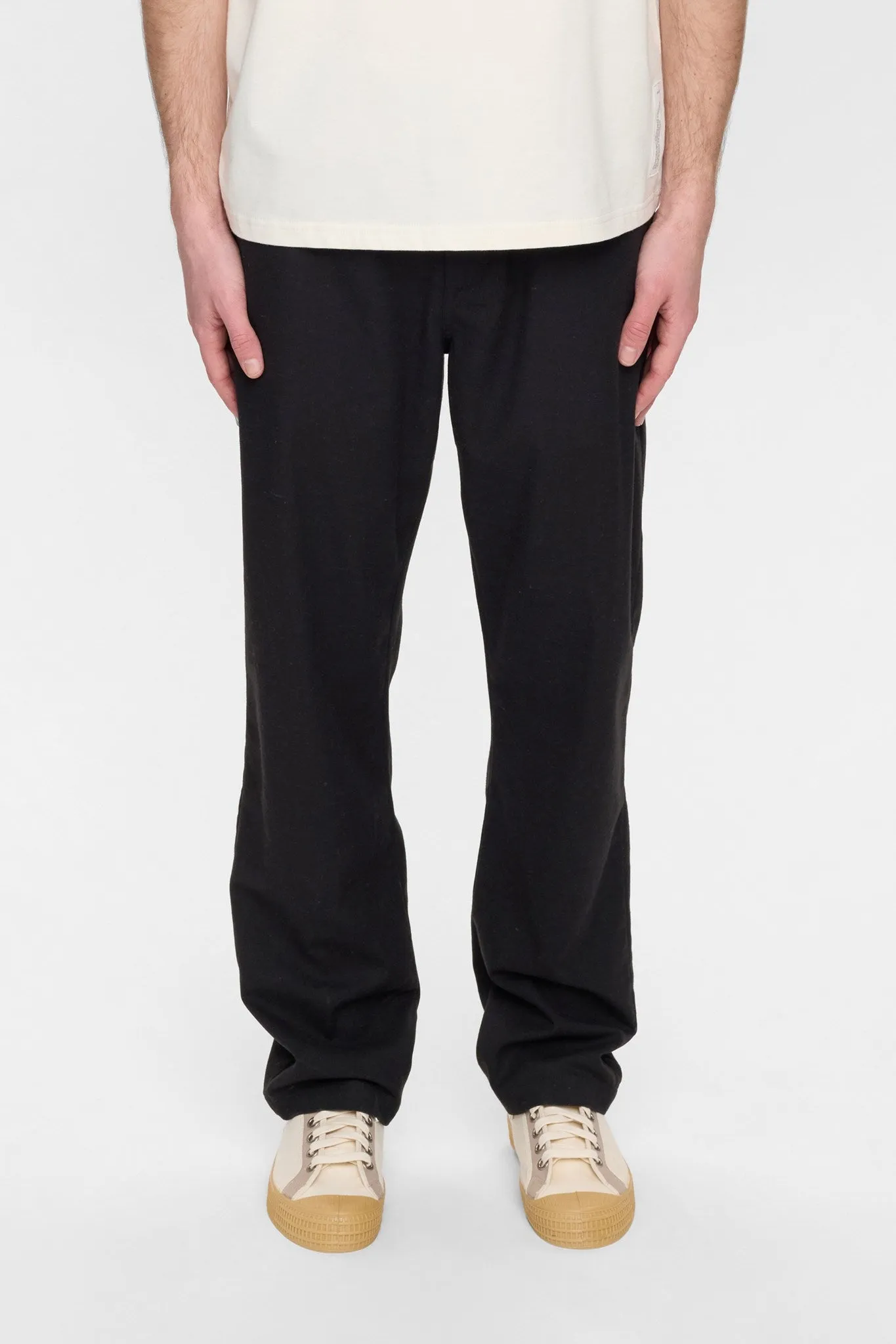 AKJAN COT/LINEN/VIS ELA PANTS - Caviar sold by anerkjendt product image thumbnail 4