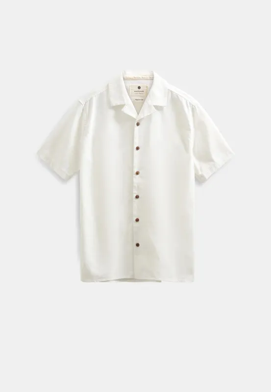 AKLEO COT/LINEN/VIS S/S SHIRT - Tofu sold by anerkjendt