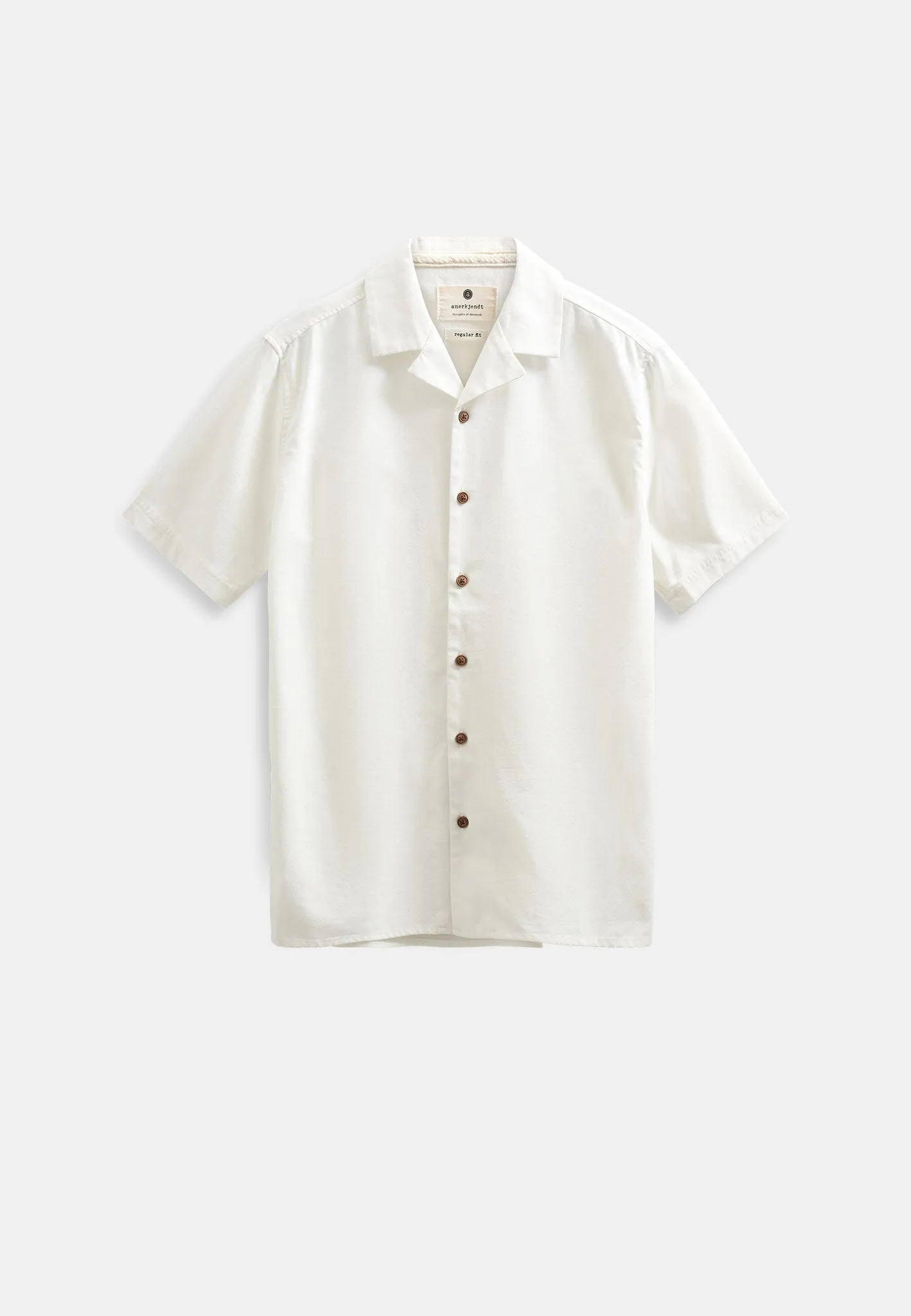 AKLEO COT/LINEN/VIS S/S SHIRT - Tofu sold by anerkjendt