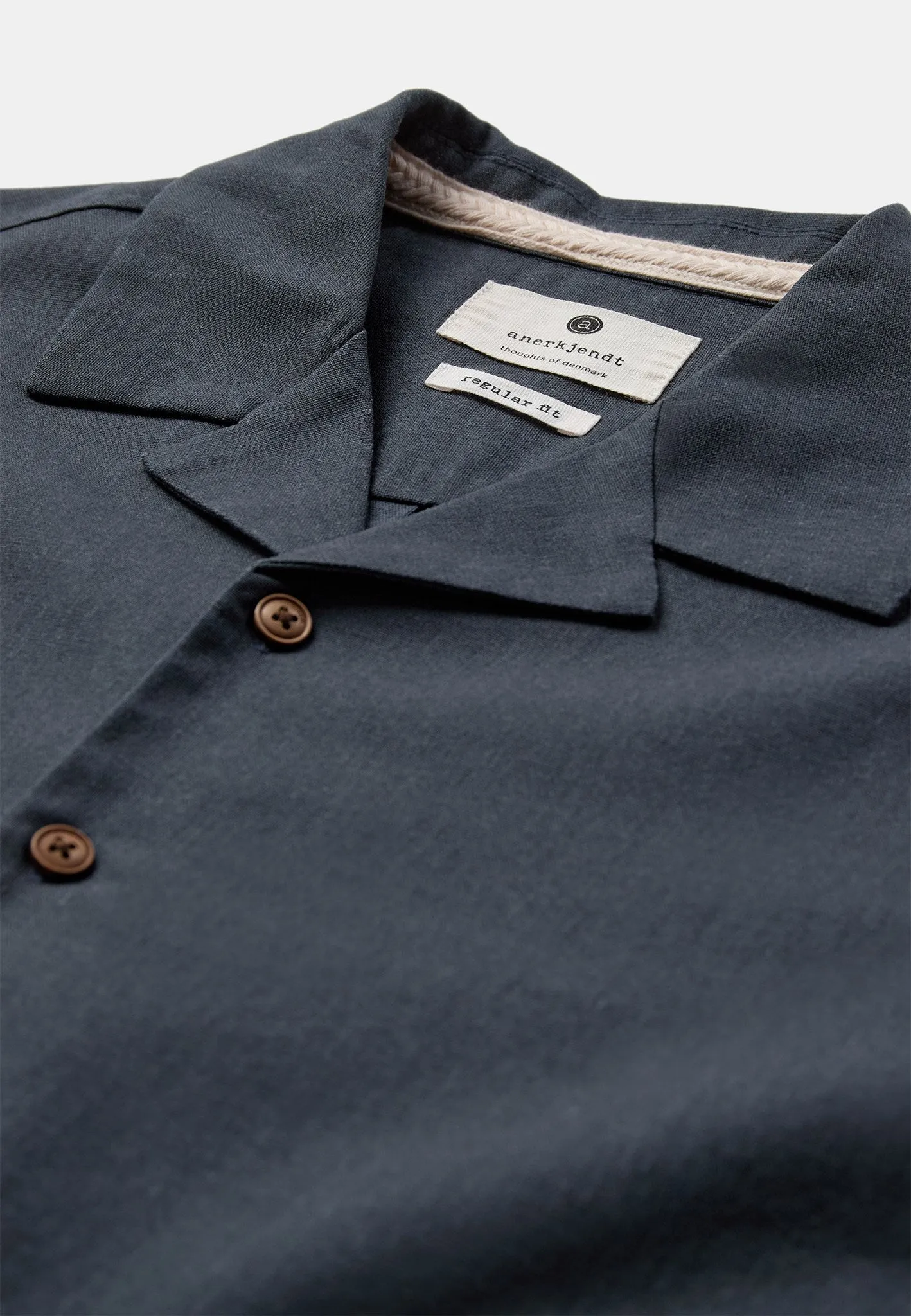 AKLEO COT/LINEN/VIS S/S SHIRT - Blue Indigo sold by anerkjendt product image thumbnail 2