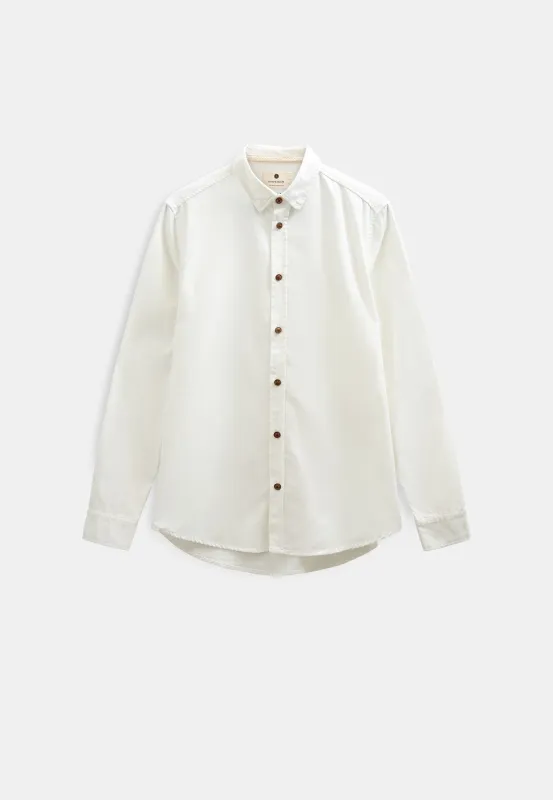 AKLEIF COT/LINEN/VIS L/S SHIRT - Tofu made by anerkjendt