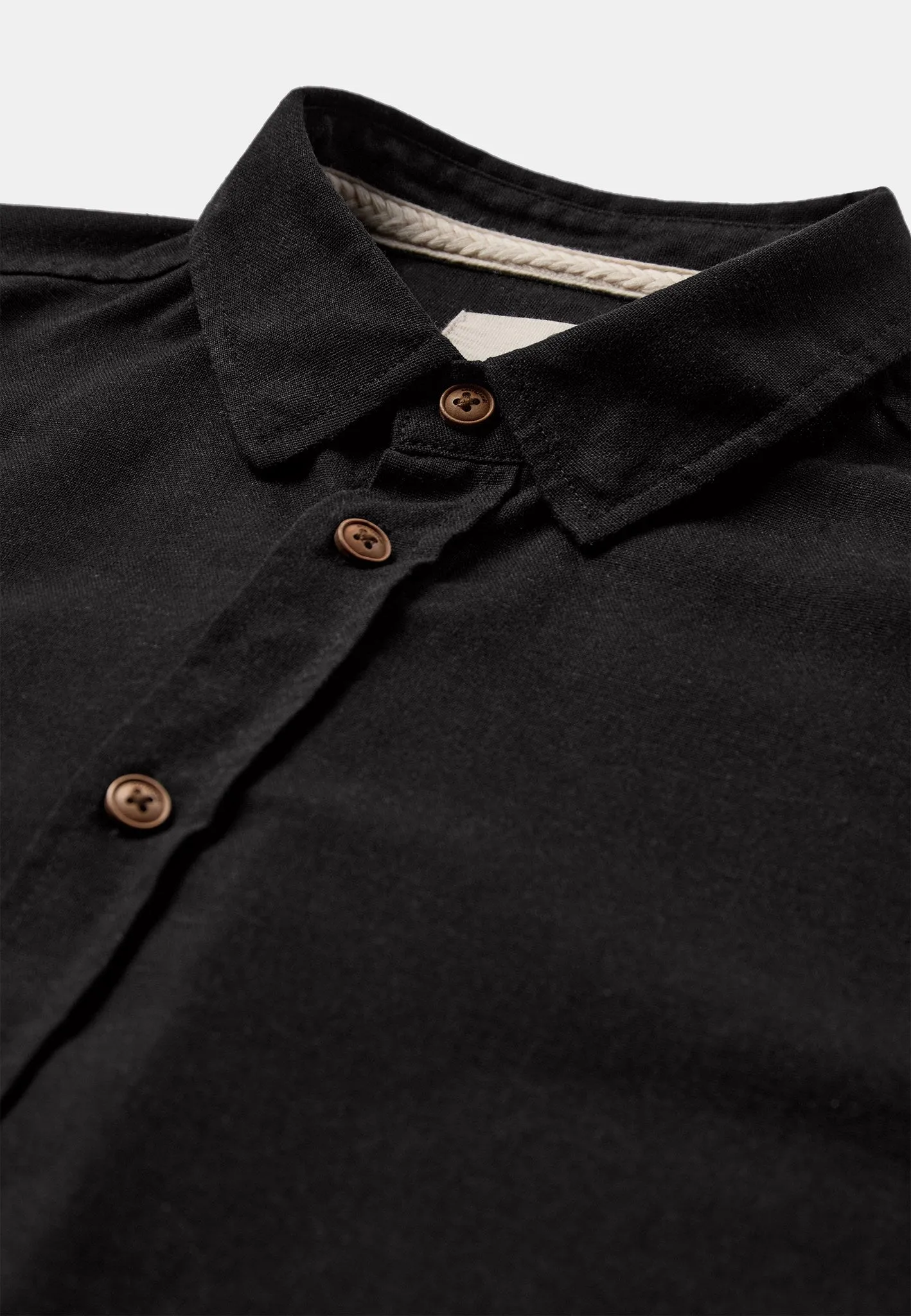 AKLEIF COT/LINEN/VIS L/S SHIRT - Caviar sold by anerkjendt product image thumbnail 2