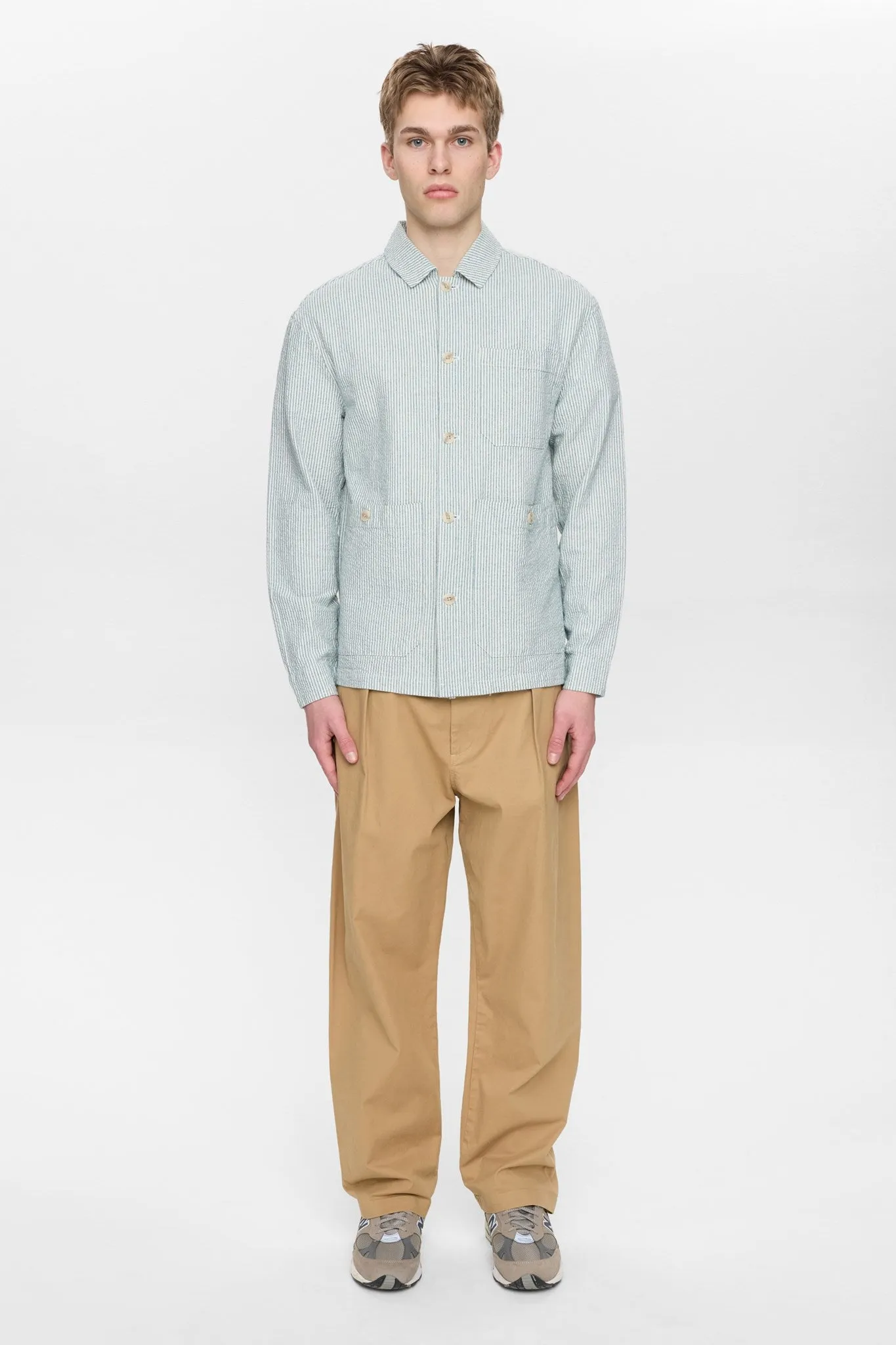 AKODIN STRIPE OVERSHIRT - Tofu sold by anerkjendt product image thumbnail 5