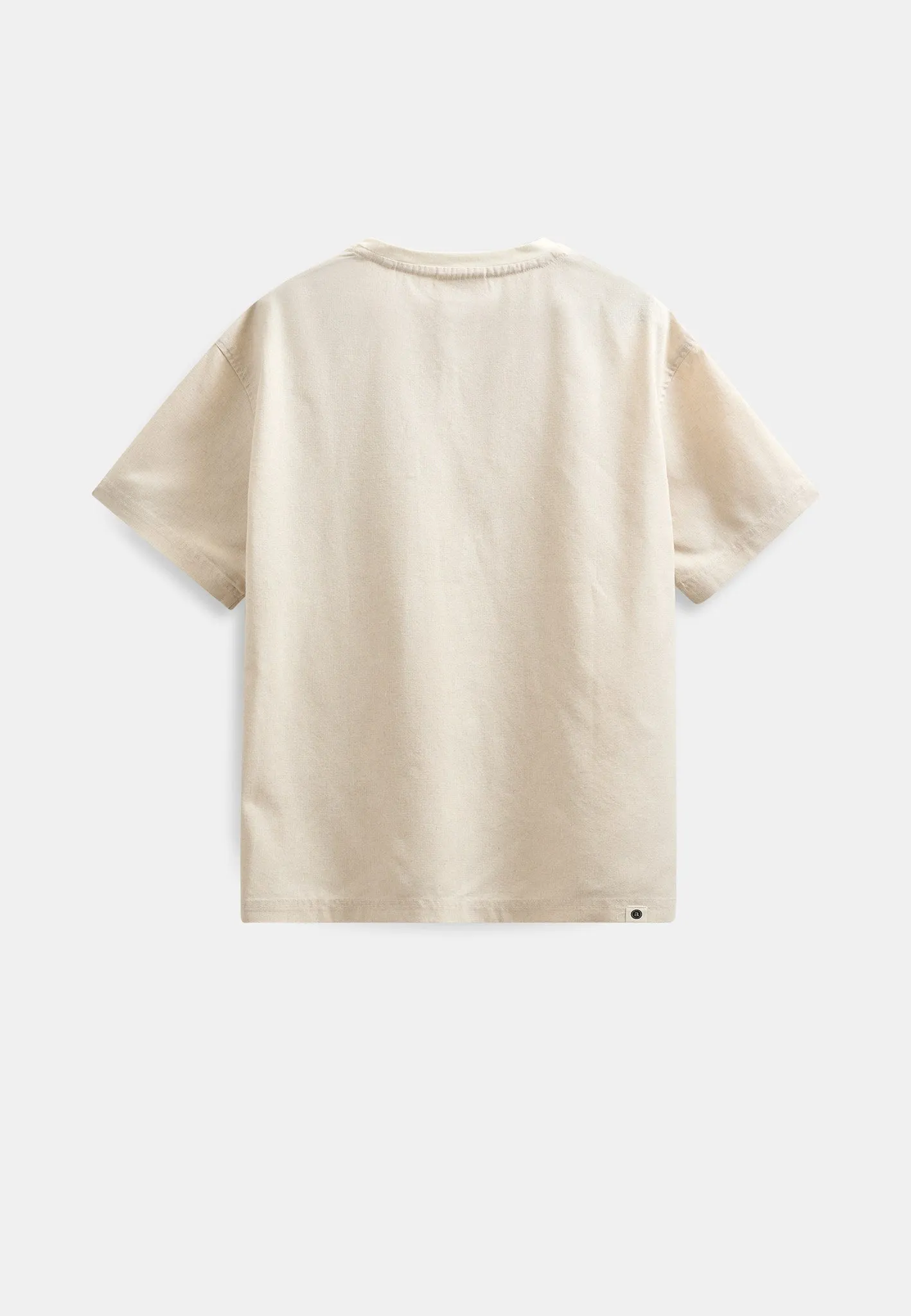 AKVILLADS COT/LIN/VIS S/S TEE - Brown rice melange sold by anerkjendt product image thumbnail 3