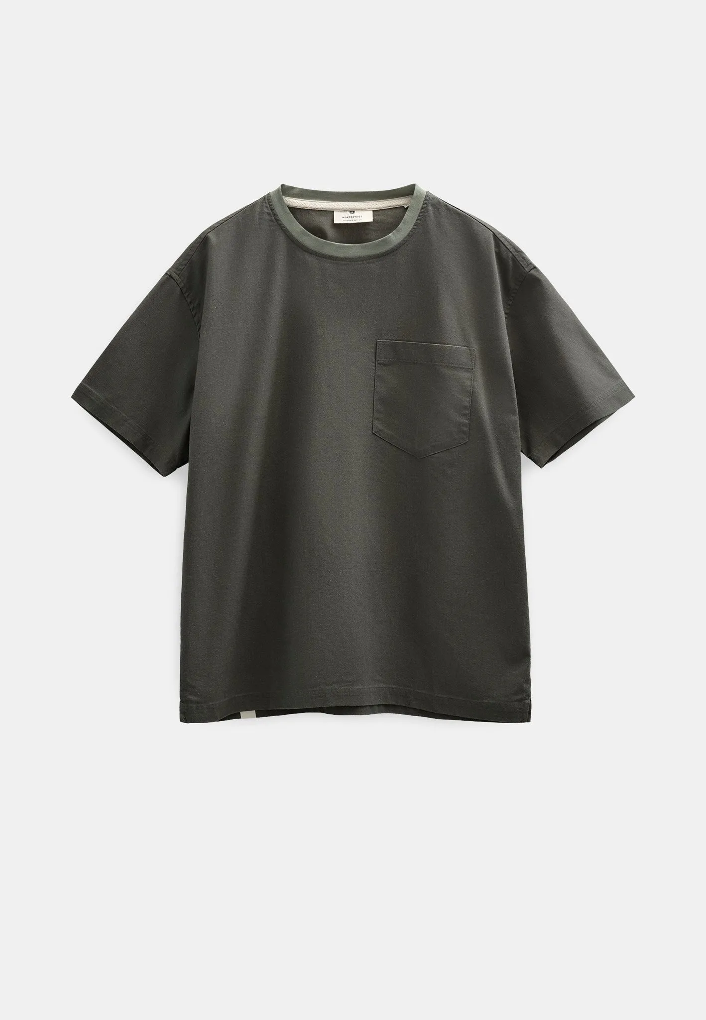 AKVILLADS COT/LIN/VIS S/S TEE - Forest night sold by anerkjendt