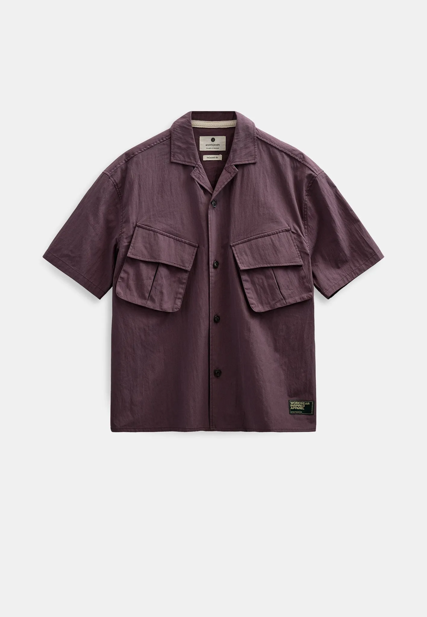 AKOTTO 2 POCKETS S/S SHIRT - Blackberry Wine sold by anerkjendt
