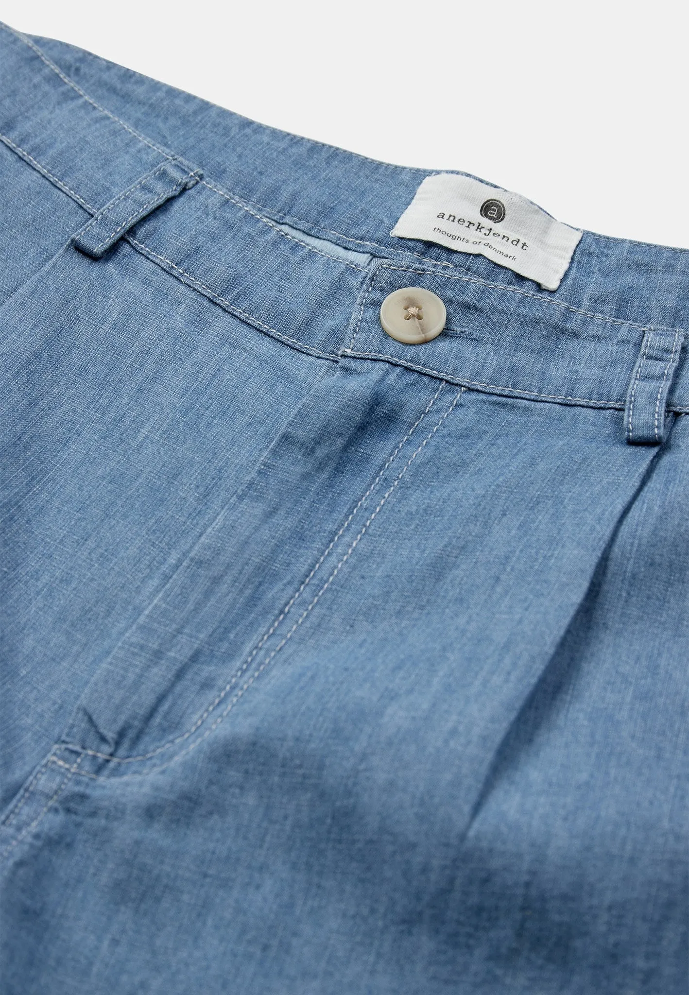 AKJAN CHAMBRAY SHORTS - Medium Blue Denim sold by anerkjendt product image thumbnail 2