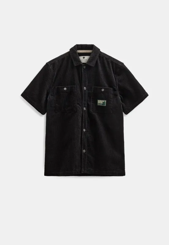 AKTHEO CORDUROY S/S SHIRT - Caviar made by anerkjendt