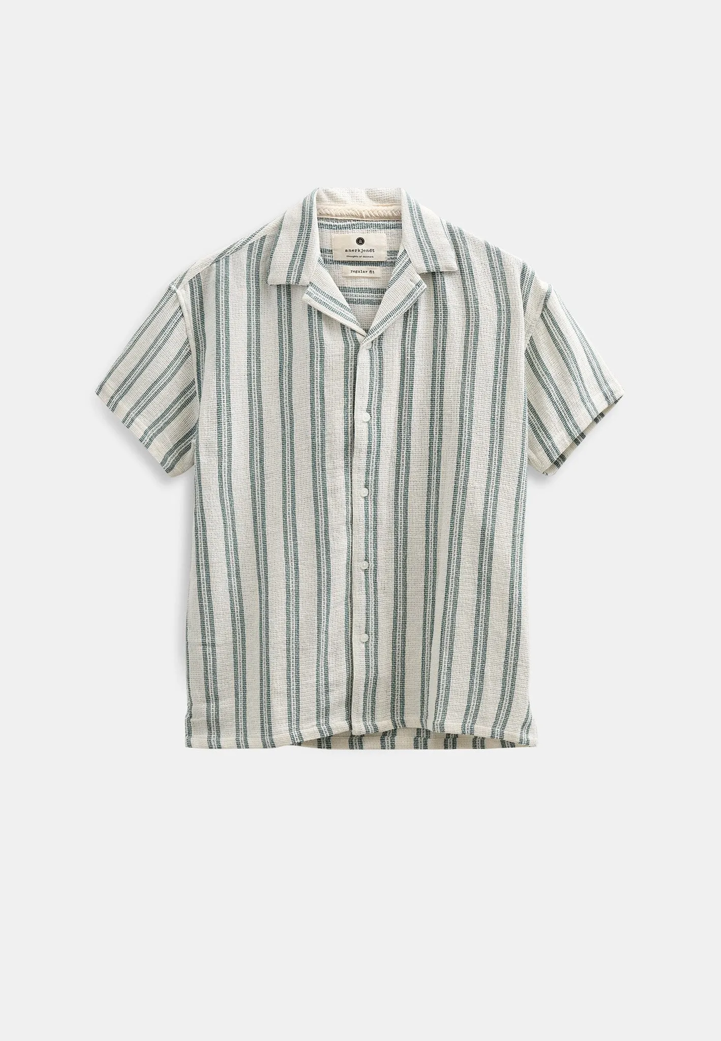 AKLEANDER STRUC STRIPE2 SS SHIRT - Tofu sold by anerkjendt