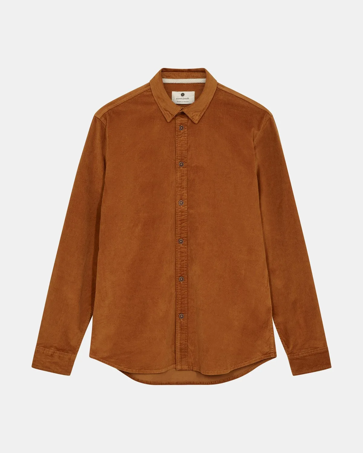 AKLEIF SOLID CORD SHIRT - Golden Brown sold by anerkjendt