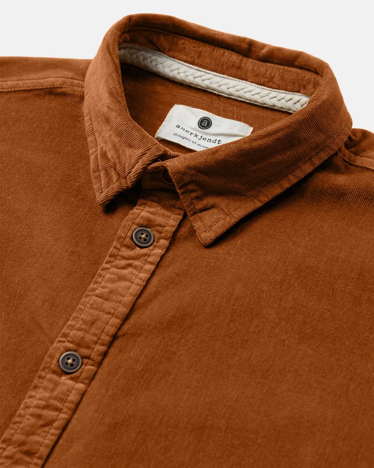 AKLEIF SOLID CORD SHIRT - Golden Brown sold by anerkjendt product image thumbnail 3