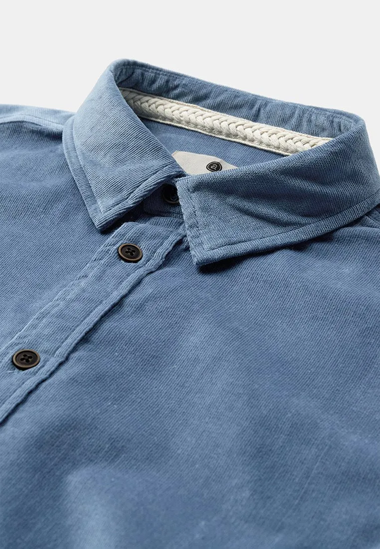 AKLEIF SOLID CORD SHIRT - Copen Blue sold by anerkjendt product image thumbnail 2