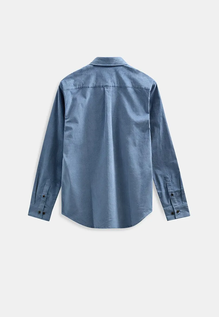 AKLEIF SOLID CORD SHIRT - Copen Blue sold by anerkjendt product image thumbnail 3