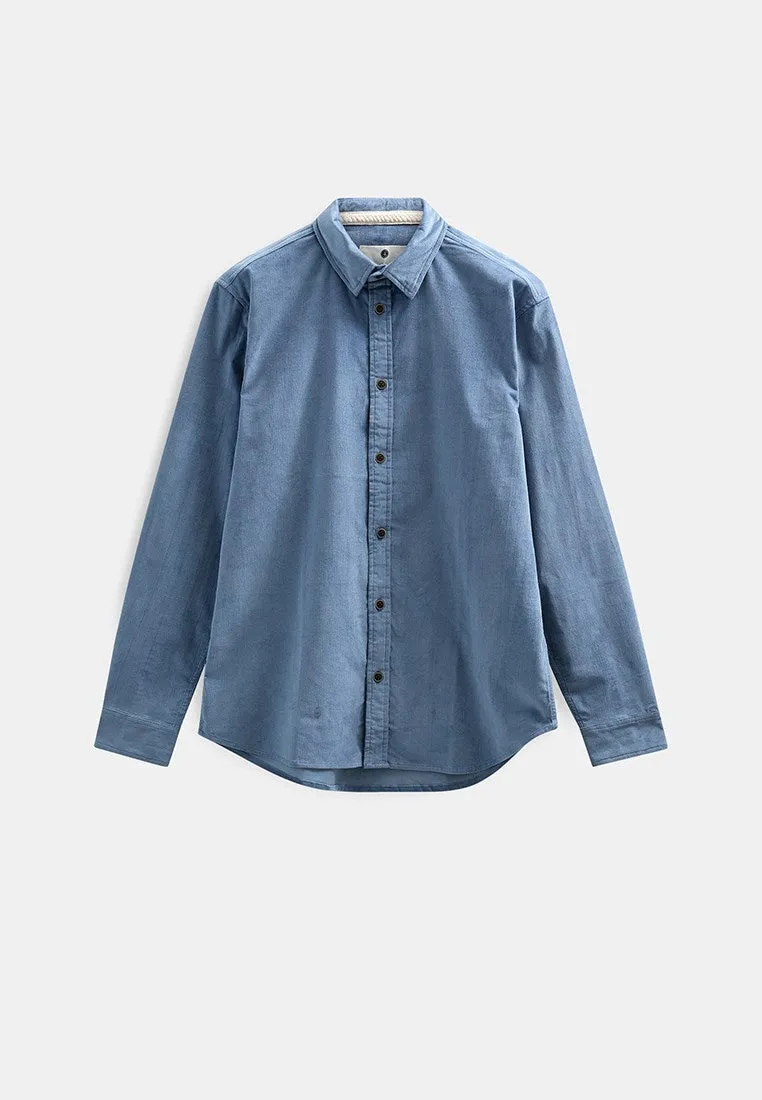 AKLEIF SOLID CORD SHIRT - Copen Blue sold by anerkjendt