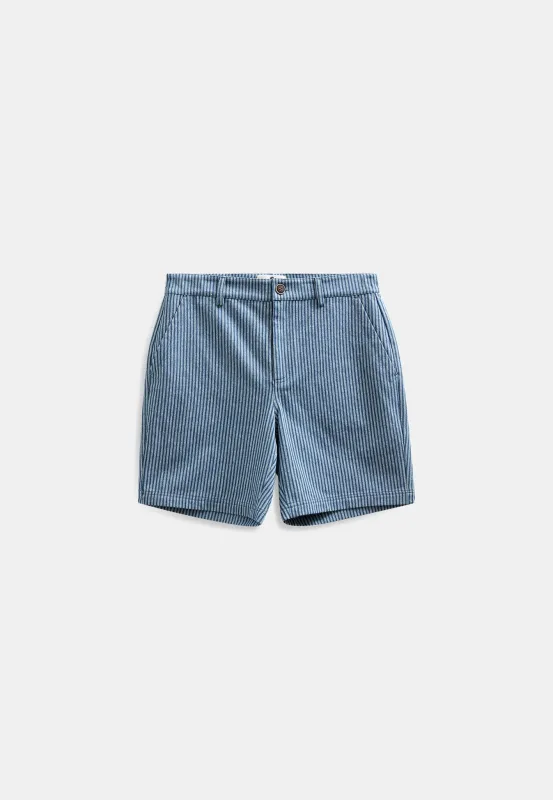 AKJAN STRIPE SHORTS - Sky Captain made by anerkjendt
